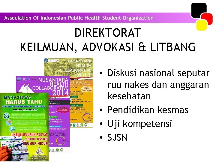 DIREKTORAT KEILMUAN, ADVOKASI & LITBANG • Diskusi nasional seputar ruu nakes dan anggaran kesehatan