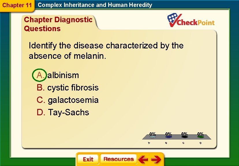 Chapter 11 Complex Inheritance and Human Heredity Chapter Diagnostic Questions Identify the disease characterized