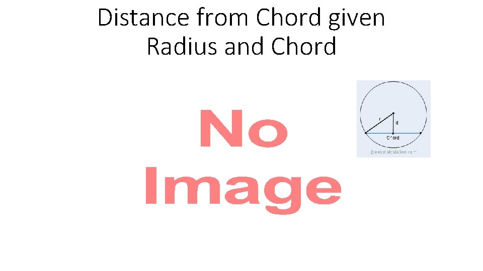 Distance from Chord given Radius and Chord 