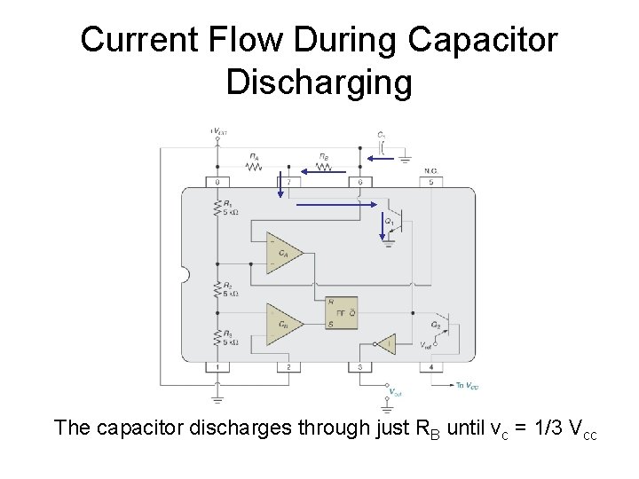 Current Flow During Capacitor Discharging The capacitor discharges through just RB until vc =