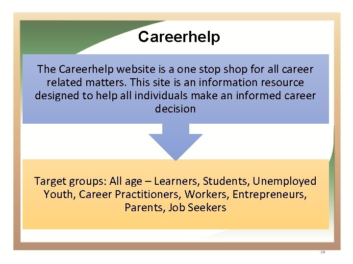 Careerhelp The Careerhelp website is a one stop shop for all career related matters.