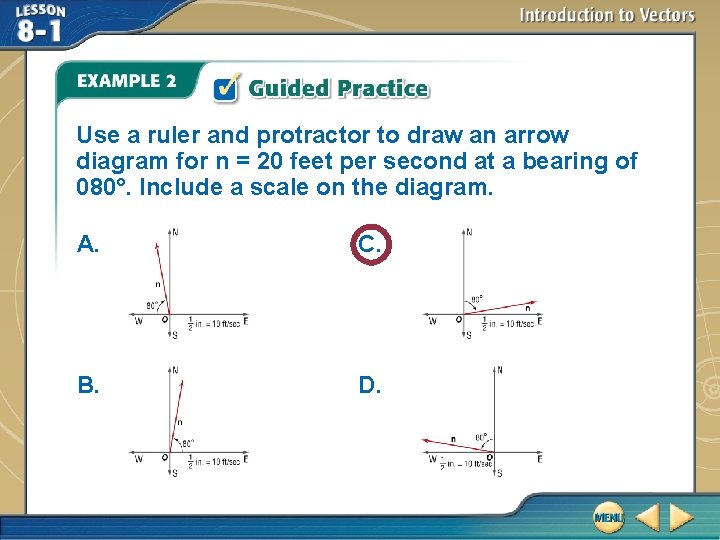 Use a ruler and protractor to draw an arrow diagram for n = 20