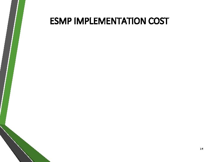 ESMP IMPLEMENTATION COST 16 