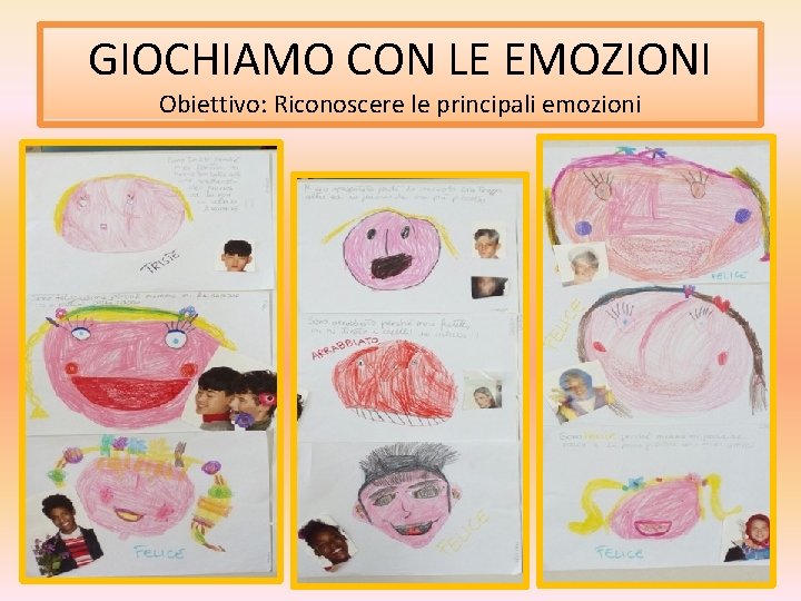 GIOCHIAMO CON LE EMOZIONI Obiettivo: Riconoscere le principali emozioni 