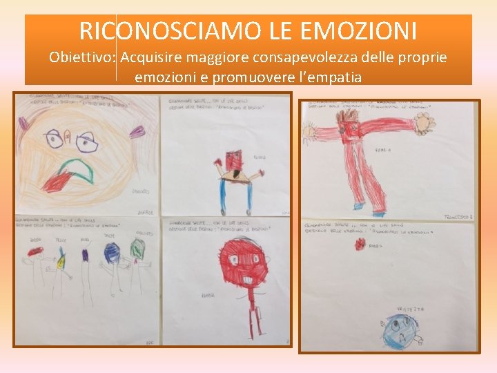 RICONOSCIAMO LE EMOZIONI Obiettivo: Acquisire maggiore consapevolezza delle proprie emozioni e promuovere l’empatia 