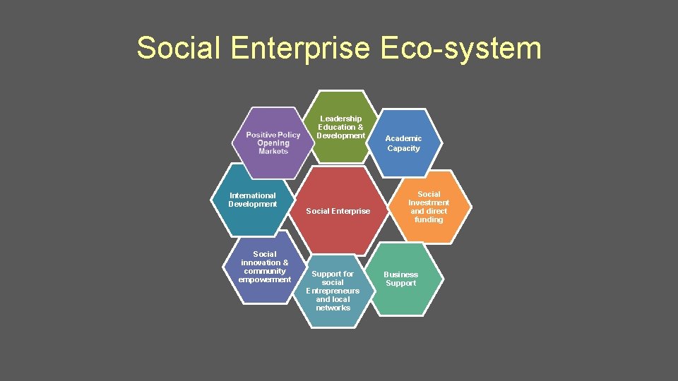 Social Enterprise Eco-system Leadership Education & Development International Development Social innovation & community empowerment