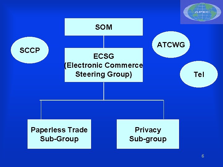SOM SCCP ATCWG ECSG (Electronic Commerce Steering Group) Paperless Trade Sub-Group Tel Privacy Sub-group