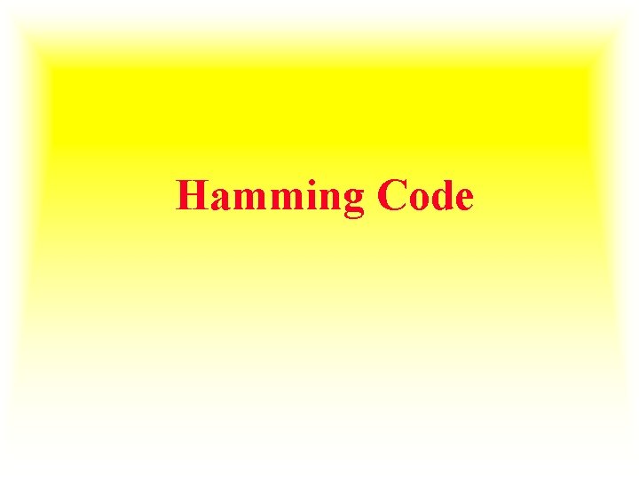 Hamming Code 