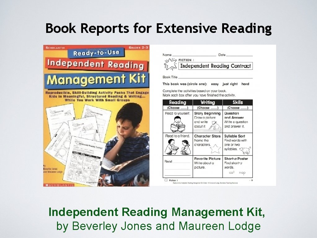 Book Reports for Extensive Reading Independent Reading Management Kit, by Beverley Jones and Maureen