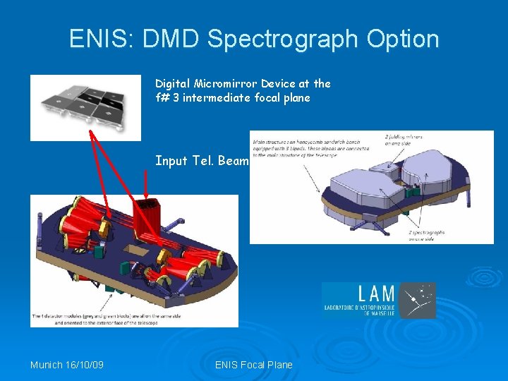 ENIS: DMD Spectrograph Option Digital Micromirror Device at the f# 3 intermediate focal plane