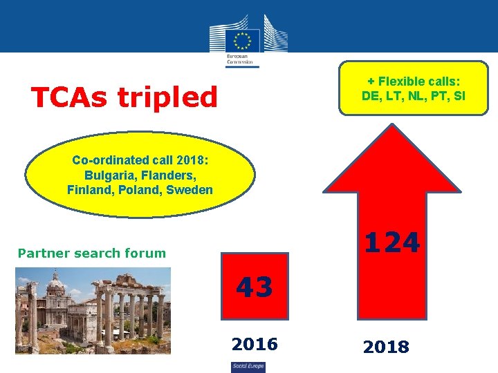 + Flexible calls: DE, LT, NL, PT, SI TCAs tripled Co-ordinated call 2018: Bulgaria,