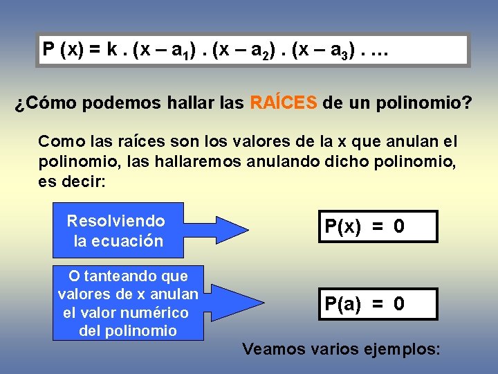 P (x) = k. (x – a 1). (x – a 2). (x –