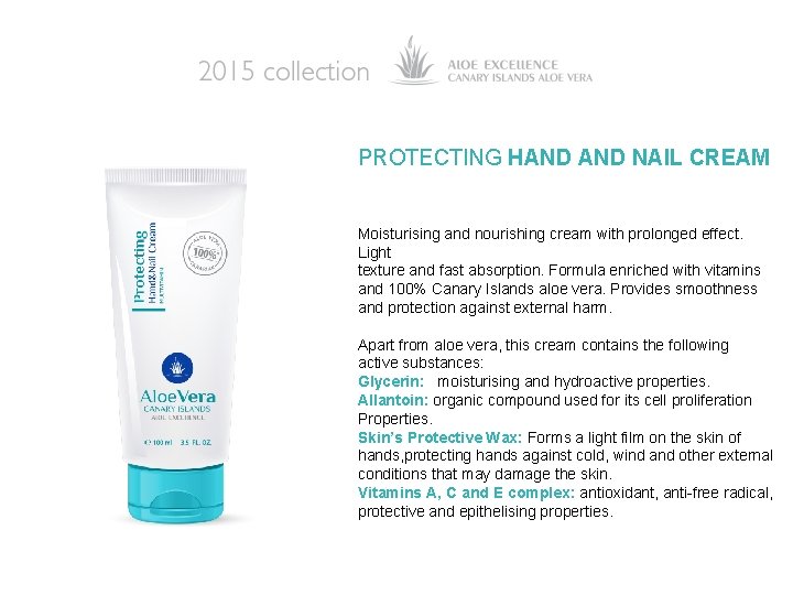 PROTECTING HAND NAIL CREAM Moisturising and nourishing cream with prolonged effect. Light texture and