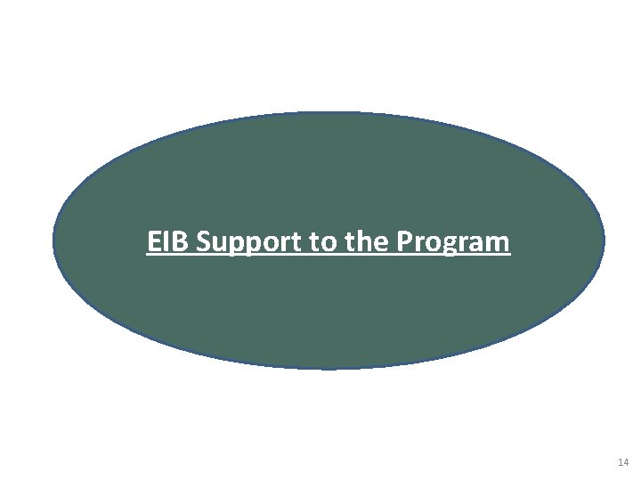 EIB Support to the Program 14 EIB Support to the Program 14