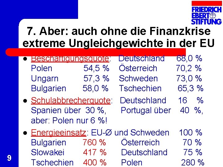7. Aber: auch ohne die Finanzkrise extreme Ungleichgewichte in der EU l l l 7. Aber: auch ohne die Finanzkrise extreme Ungleichgewichte in der EU l l l