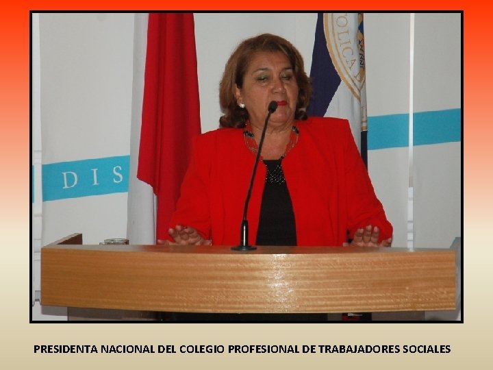 PRESIDENTA NACIONAL DEL COLEGIO PROFESIONAL DE TRABAJADORES SOCIALES 