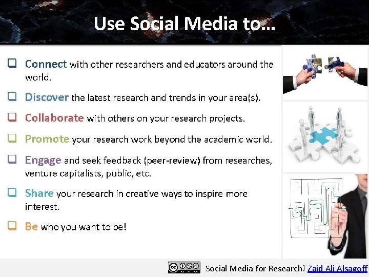 Social Media for Research! Zaid Ali Alsagoff 