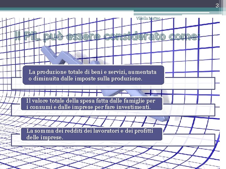3 Villella Matteo Il PIL può essere considerato come: La produzione totale di beni 3 Villella Matteo Il PIL può essere considerato come: La produzione totale di beni