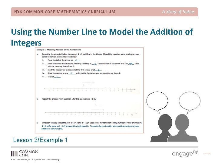 NYS COMMON CORE MATHEMATICS CURRICULUM A Story of Ratios Using the Number Line to