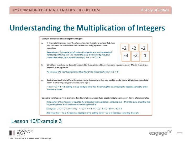 NYS COMMON CORE MATHEMATICS CURRICULUM A Story of Ratios Understanding the Multiplication of Integers
