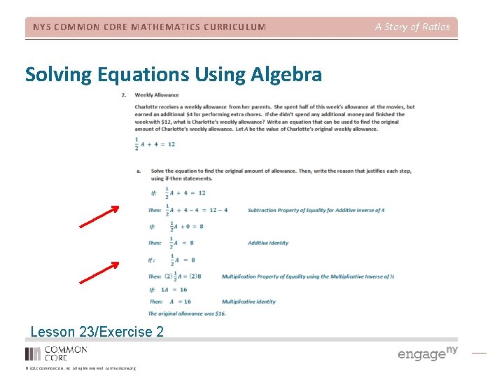 NYS COMMON CORE MATHEMATICS CURRICULUM Solving Equations Using Algebra Lesson 23/Exercise 2 © 2012