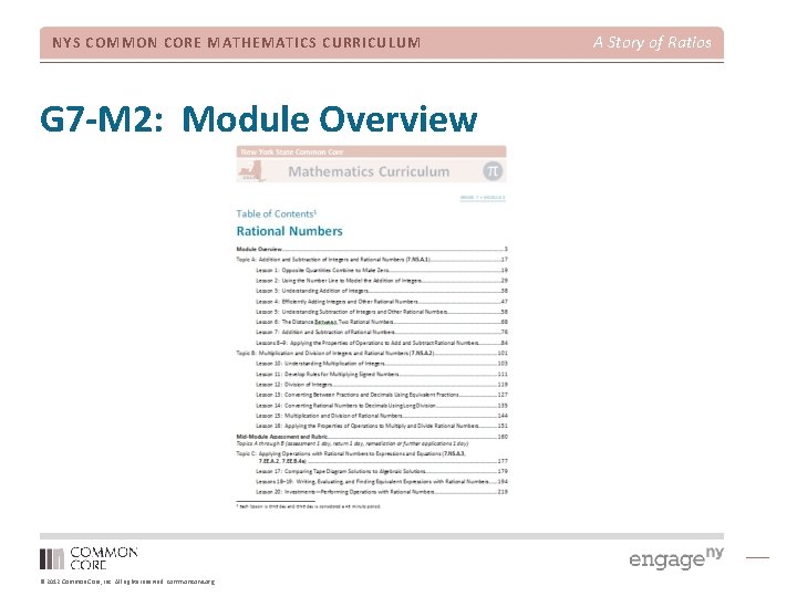 NYS COMMON CORE MATHEMATICS CURRICULUM G 7 -M 2: Module Overview © 2012 Common