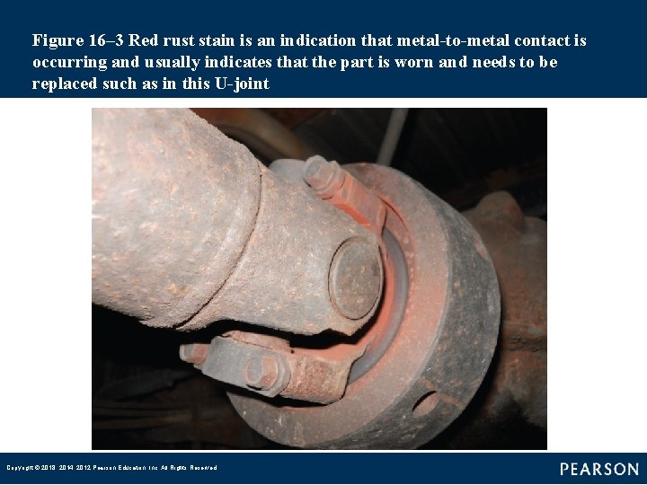 Figure 16– 3 Red rust stain is an indication that metal-to-metal contact is occurring