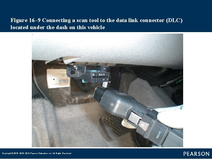 Figure 16– 9 Connecting a scan tool to the data link connector (DLC) located