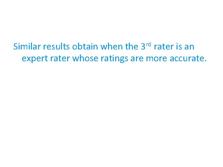 Similar results obtain when the 3 rd rater is an expert rater whose ratings