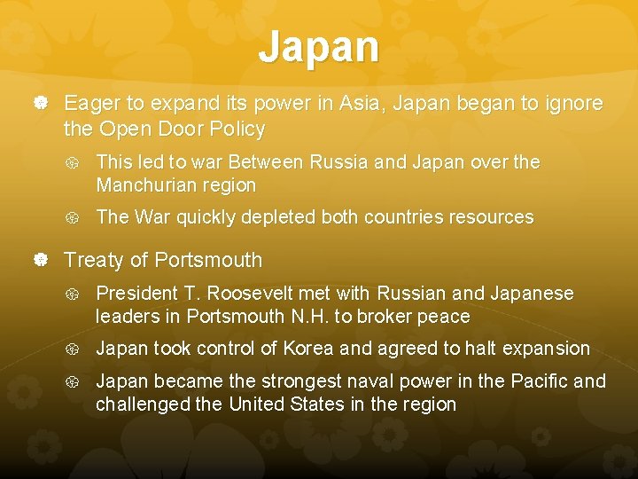 Japan Eager to expand its power in Asia, Japan began to ignore the Open