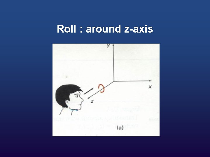 Roll : around z-axis 