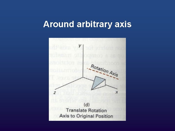 Around arbitrary axis 