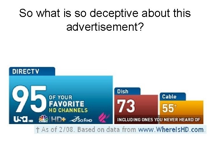 So what is so deceptive about this advertisement? 