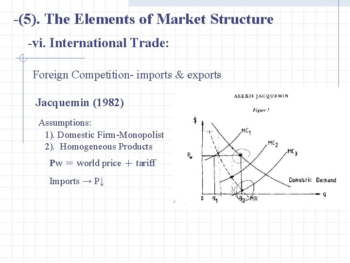 -(5). The Elements of Market Structure -vi. International Trade: Foreign Competition- imports & exports