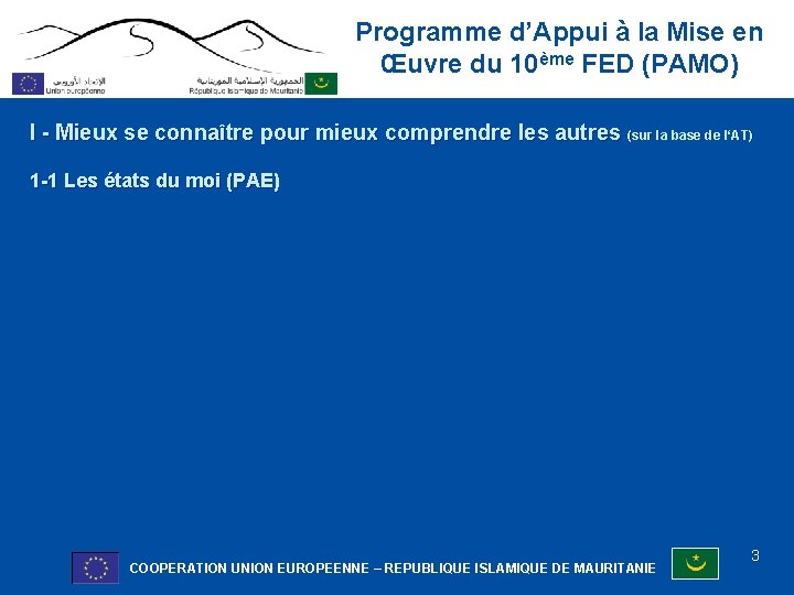 Programme d’Appui à la Mise en Œuvre du 10ème FED (PAMO) I - Mieux