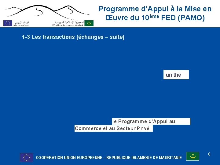 Programme d’Appui à la Mise en Œuvre du 10ème FED (PAMO) 1 -3 Les