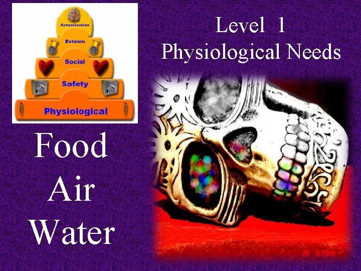 Level 1 Physiological Needs Food Air Water 