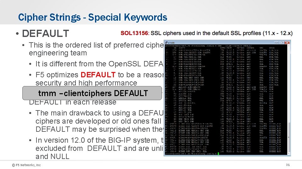 Cipher Strings - Special Keywords • DEFAULT • This is the ordered list of