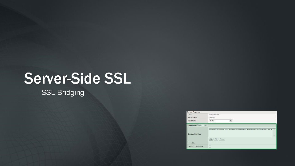 Server-Side SSL Bridging 