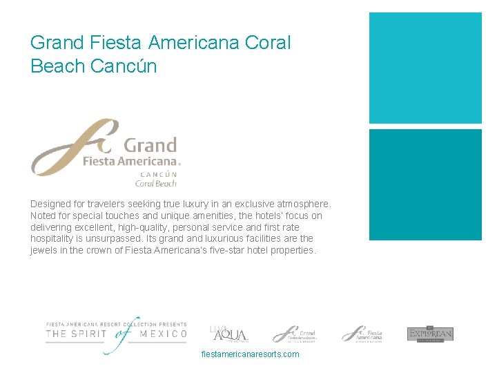 Grand Fiesta Americana Coral Beach Cancún Designed for travelers seeking true luxury in an