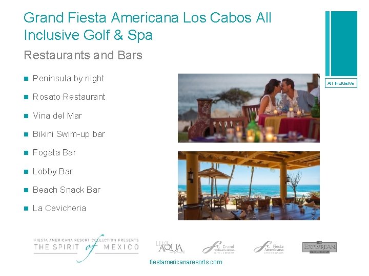 Grand Fiesta Americana Los Cabos All Inclusive Golf & Spa Restaurants and Bars n