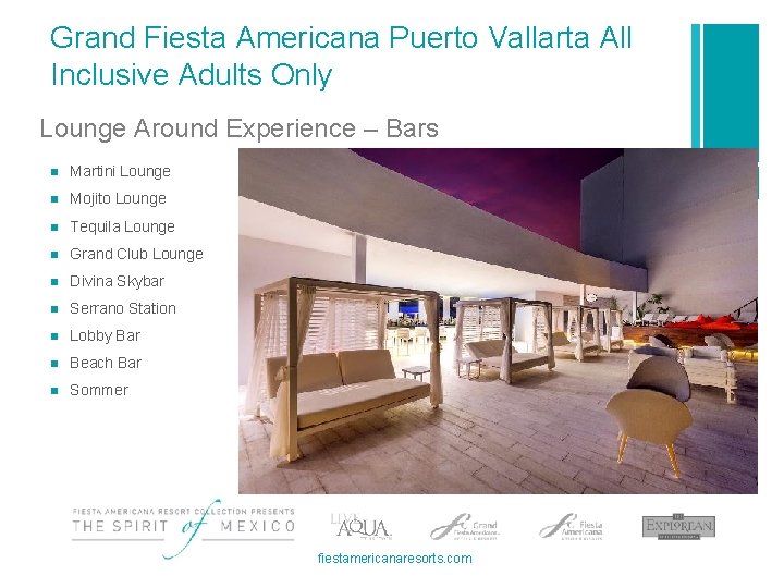 Grand Fiesta Americana Puerto Vallarta All Inclusive Adults Only Lounge Around Experience – Bars