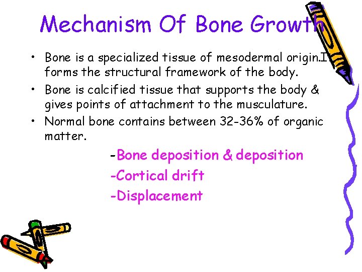 Mechanism Of Bone Growth • Bone is a specialized tissue of mesodermal origin. It