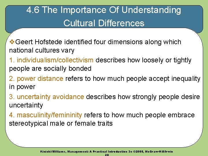 4. 6 The Importance Of Understanding Cultural Differences v. Geert Hofstede identified four dimensions