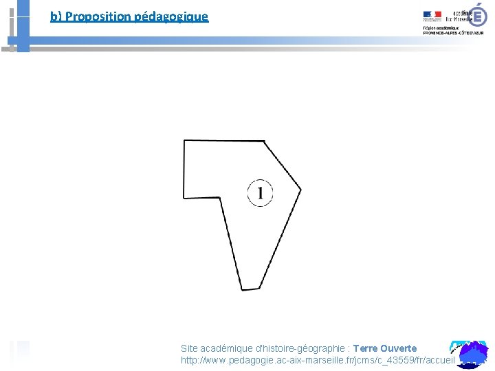 b) Proposition pédagogique Site académique d’histoire-géographie : Terre Ouverte http: //www. pedagogie. ac-aix-marseille. fr/jcms/c_43559/fr/accueil