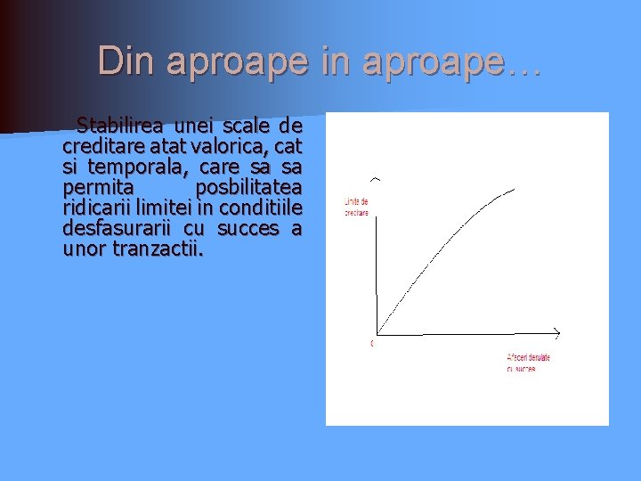 Din aproape… Stabilirea unei scale de creditare atat valorica, cat si temporala, care sa