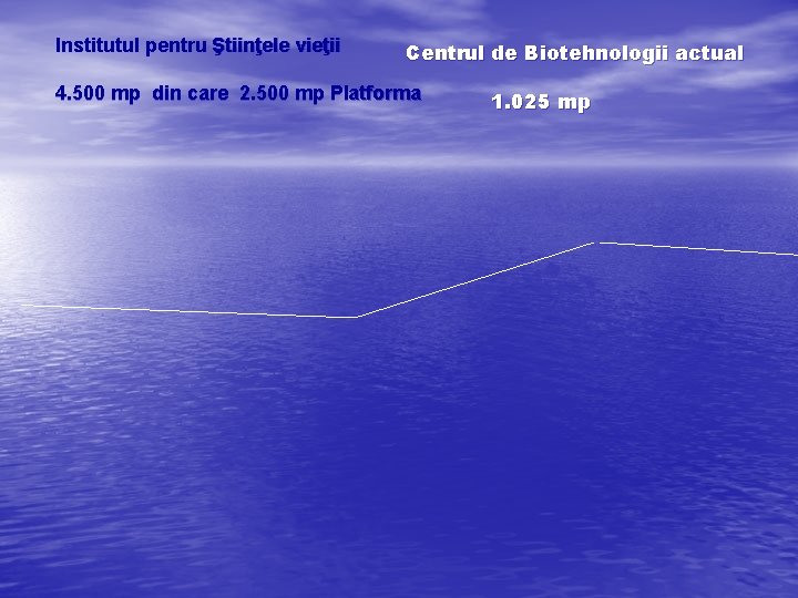 Institutul pentru Ştiinţele vieţii Centrul de Biotehnologii actual 4. 500 mp din care 2.