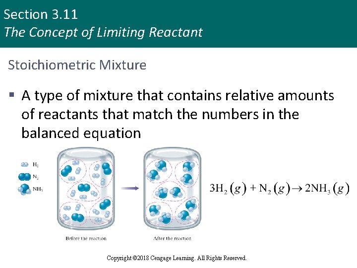 Section 3. 11 The Concept of Limiting Reactant Stoichiometric Mixture § A type of