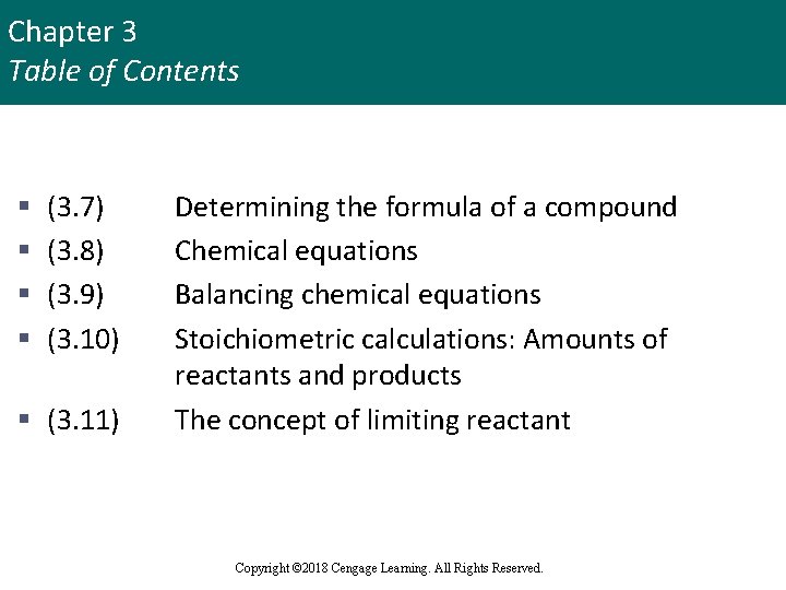 Chapter 3 Table of Contents § § (3. 7) (3. 8) (3. 9) (3.