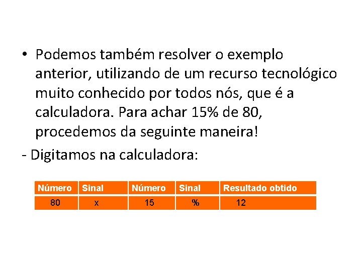  • Podemos também resolver o exemplo anterior, utilizando de um recurso tecnológico muito